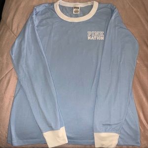 Victoria Secret Pink baby blue long sleeve